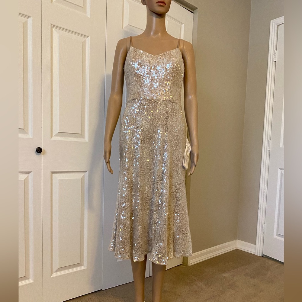 NWT DRESS THE POPULATION Fit & Flare Dress - M - Picture 5 of 14